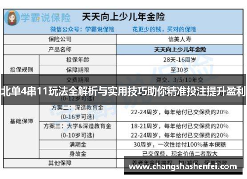北单4串11玩法全解析与实用技巧助你精准投注提升盈利